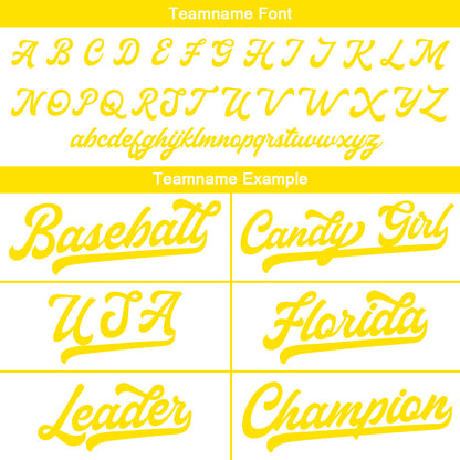 Custom Baseball Jersey Stitched Design Personalized Hip Hop Baseball Shirts White-Yellow