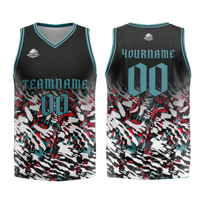 Custom Black Red Green Basketball Jersey Uniform Suit Printed Your Logo Name Number
