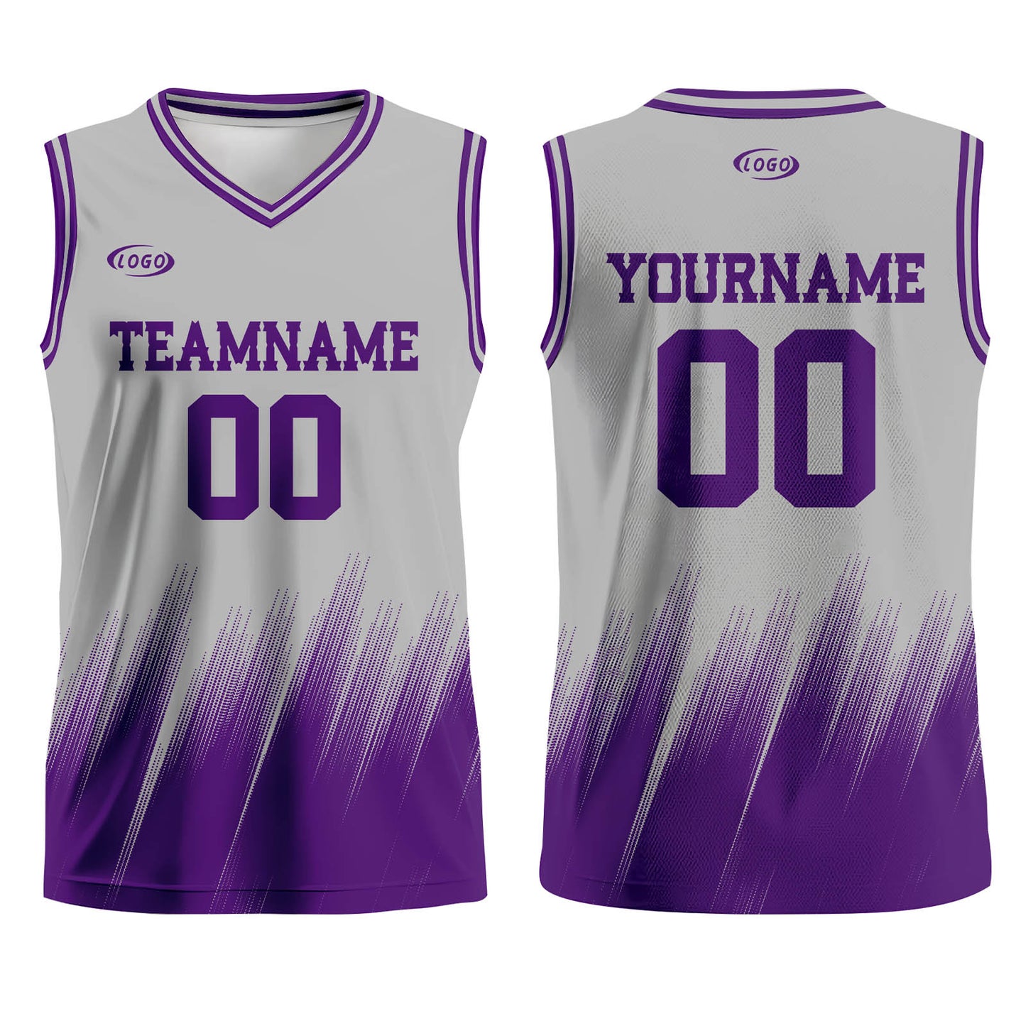 Custom Grey Purple Basketball Jersey Uniform Suit Printed Your Logo Name Number