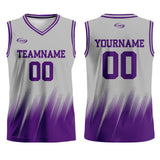 Custom Grey Purple Basketball Jersey Uniform Suit Printed Your Logo Name Number