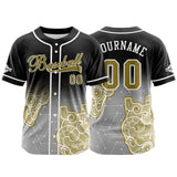 Custom Black Yellow Button Down Baseball Jersey for Men Women Adult Youth Print Name Number Logo