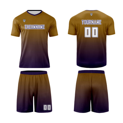 Custom Brown Purple Uniform Jersey Kids Adults Personalized Set Jersey Shirt