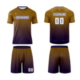 Custom Brown Purple Uniform Jersey Kids Adults Personalized Set Jersey Shirt