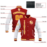 Custom Red White Yellow Waterproof Varsity Jackets Personalized Stitched Name Number Logo to Letterman Jackets