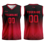 Custom Black Red Gradient Basketball Jersey Uniform Suit Printed Your Logo Name Number