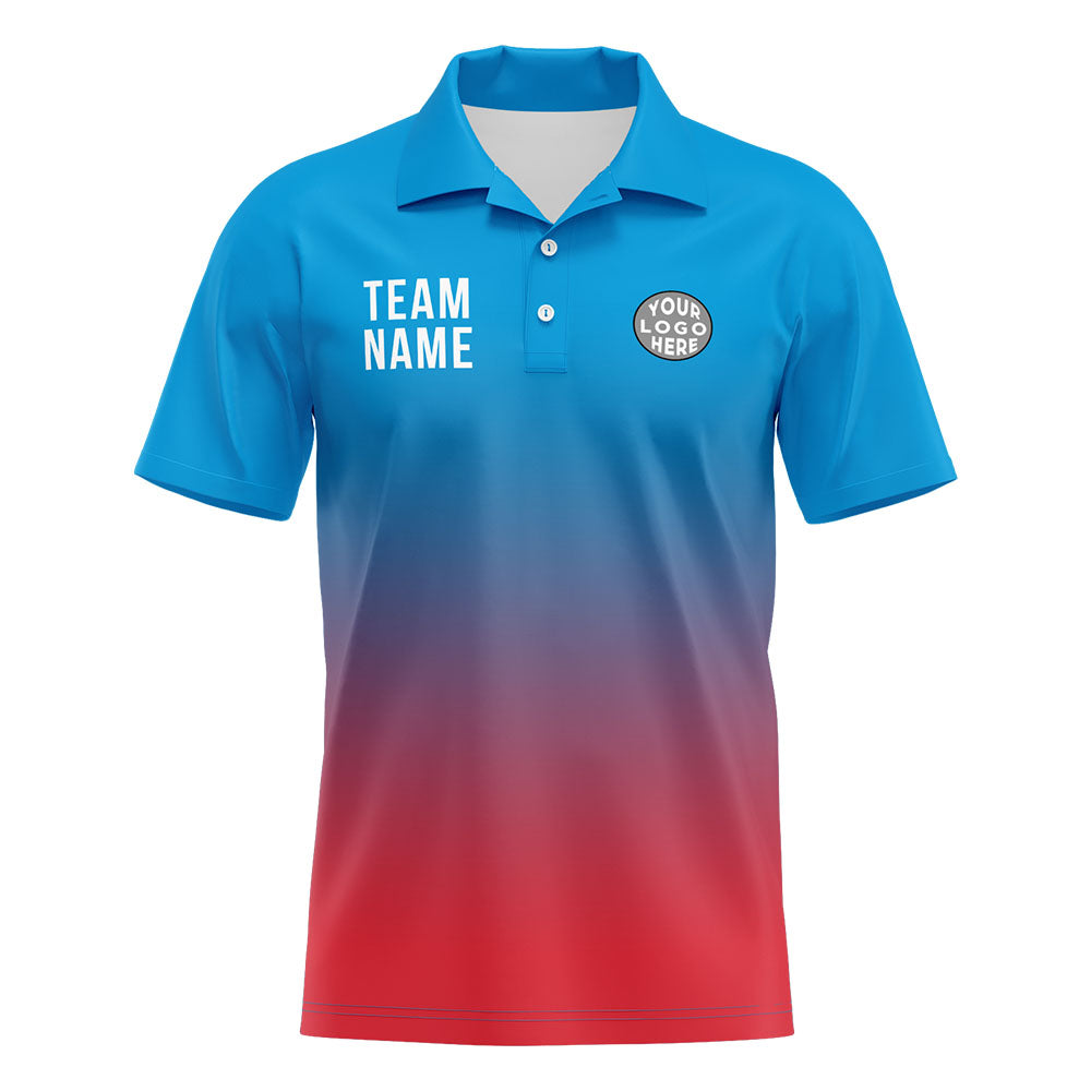 Custom Blue Red Football Polo Shirts  Add Your Unique Logo/Name/Number