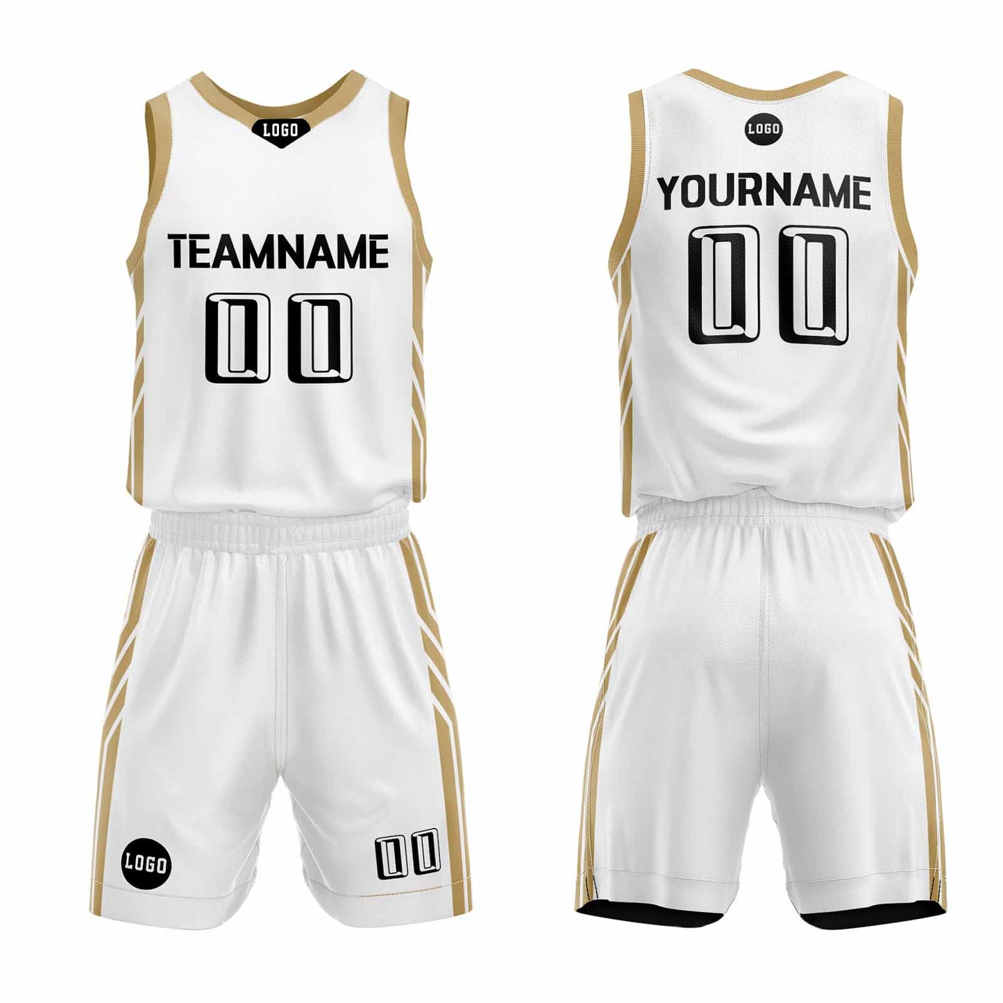 Custom White Basketball Jersey Uniform Suit Printed Your Logo Name Number