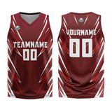 Custom Dark Red Basketball Jersey Uniform Suit Printed Your Logo Name Number