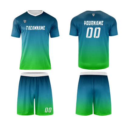 Custom Olive Green Blue Green Uniform Jersey Kids Adults Personalized Set Jersey Shirt