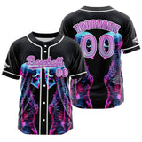 Custom Black Button Down Baseball Jersey for Men Women Adult Youth Print Name Number Logo