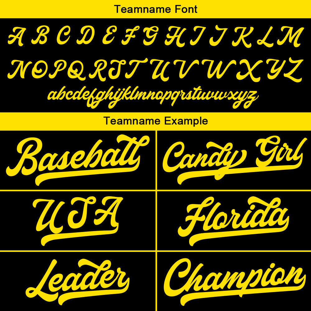Custom Baseball Jersey Stitched Design Personalized Hip Hop Baseball Shirts Black-Yellow