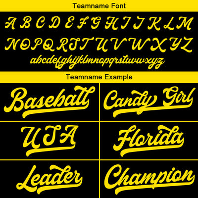 Custom Baseball Jersey Stitched Design Personalized Hip Hop Baseball Shirts Black-Yellow