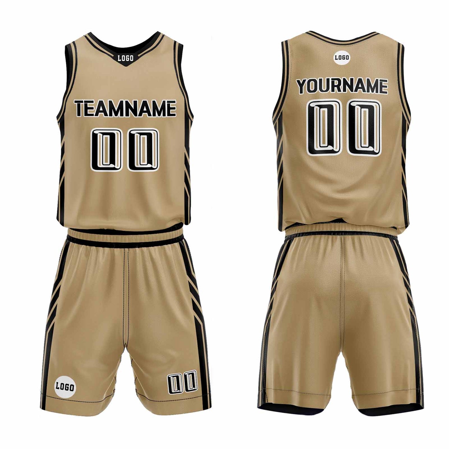 Custom Gold Basketball Jersey Uniform Suit Printed Your Logo Name Number