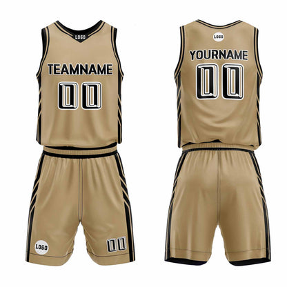 Custom Gold Basketball Jersey Uniform Suit Printed Your Logo Name Number