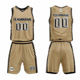 Custom Gold Basketball Jersey Uniform Suit Printed Your Logo Name Number