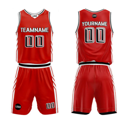 Custom Red Black Basketball Jersey Uniform Suit Printed Your Logo Name Number