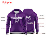 Custom Purple Sweatshirt Hoodie For Men Women Girl Boy Print Your Logo Name Number