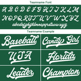 Custom Baseball Jersey Stitched Design Personalized Hip Hop Baseball Shirts Dark Green-White