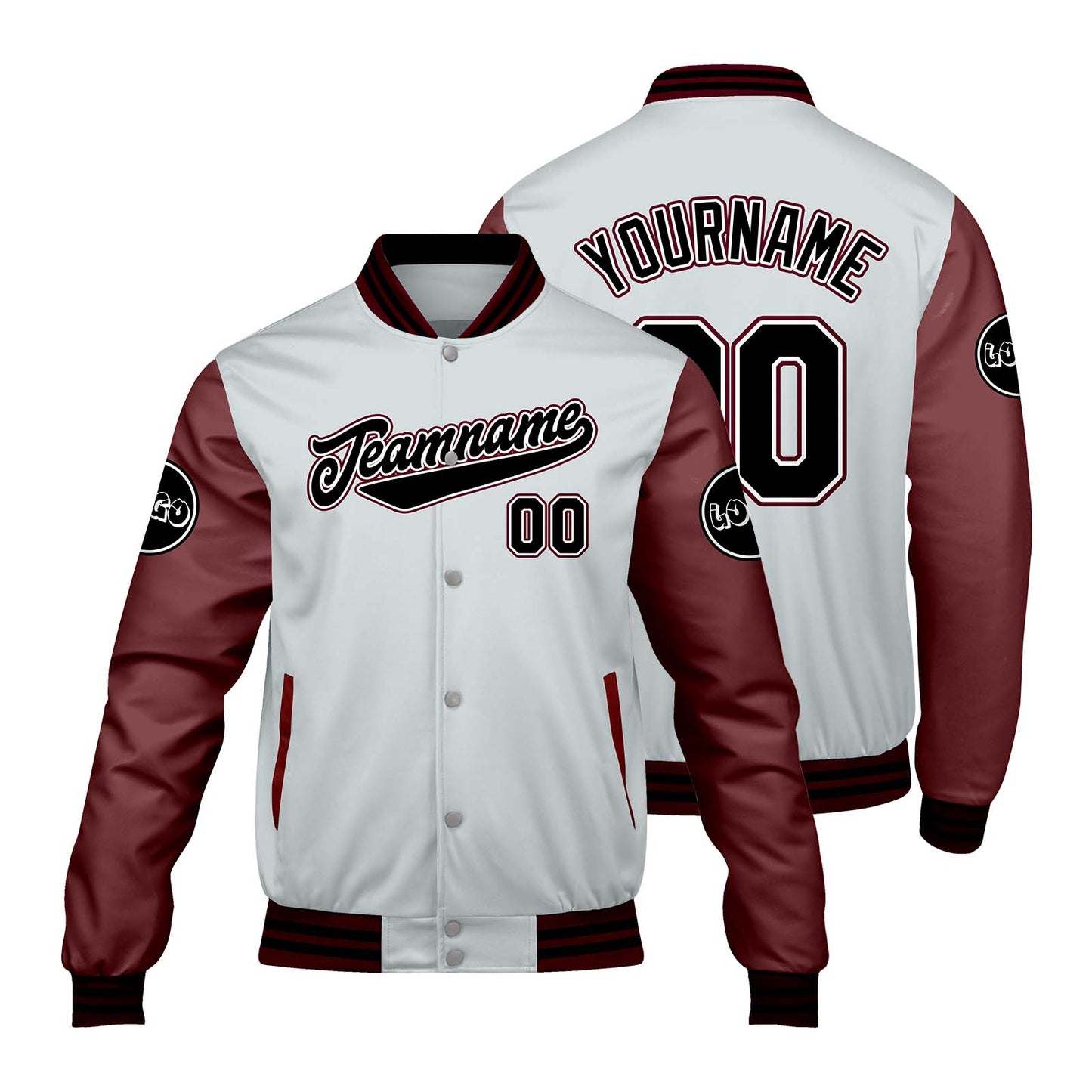 Custom Light Gray Red Varsity Jackets for Men Women Youth Personalized Letterman Jackets