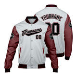 Custom Light Gray Red Varsity Jackets for Men Women Youth Personalized Letterman Jackets