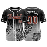 Custom Black Gray Button Down Baseball Jersey for Men Women Adult Youth Print Name Number Logo