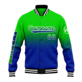 Custom Gradient Varsity Jacket Letterman jacket for Men, Women and Youth Green Blue