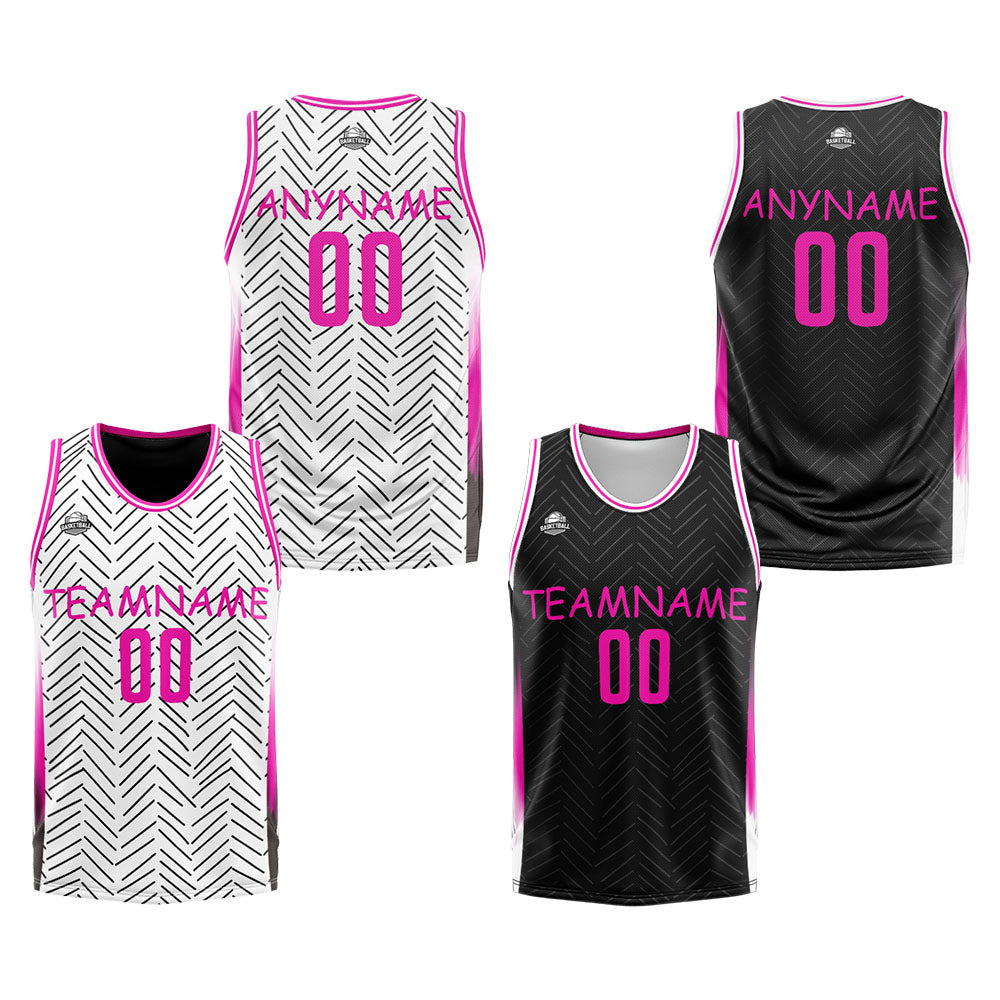 Custom Reversible Basketball Suit for Adults and Kids Personalized Jersey White&Black