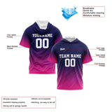 Custom Navy Pink Short Sleeve Hoodies for Men Women Shirts with Hoods Printed Name Logo