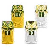 Custom Yellow Green Reversible Basketball Suit for Adults and Kids Personalized Jersey