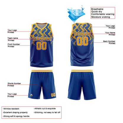 Custom Blue Orange Reversible Basketball Suit for Adults and Kids Personalized Jersey