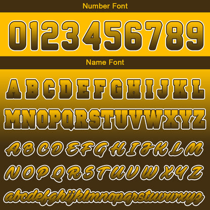Custom Brown Yellow Hoodie Personalized Mens Pullover Hoodie Printed Team Name Number Logo for Women