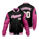 Custom Black Pink Varsity Jackets for Men Women Youth Personalized Letterman Jackets