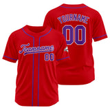 Custom Baseball Jersey Stitched Design Personalized Hip Hop Baseball Shirts Red-Purple
