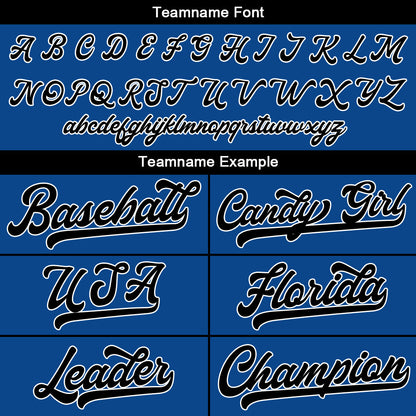 Custom Baseball Jersey Stitched Design Personalized Hip Hop Baseball Shirts Royal-Black