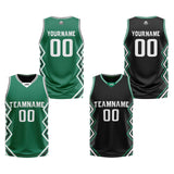 Custom Green Black Reversible Basketball Jersey Uniform Suit Printed Your Logo Name Number