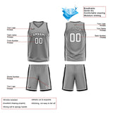 Custom Grey White Black Reversible Basketball Suit for Adults and Kids Personalized Jersey