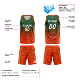 Custom Reversible Basketball Suit for Adults and Kids Personalized Jersey Flaw-Green&Orange