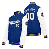Custom Blue White Varsity Jackets for Men Women Youth Personalized Letterman Jackets