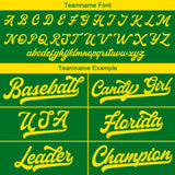 Custom Baseball Jersey Stitched Design Personalized Hip Hop Baseball Shirts Kelly Green-Yellow