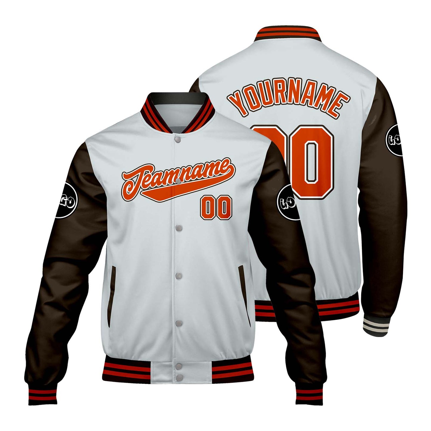 Custom Light Gray Brown Varsity Jackets for Men Women Youth Personalized Letterman Jackets