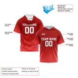 Custom Red Short Sleeve Hoodies for Men Women Shirts with Hoods Printed Name Logo