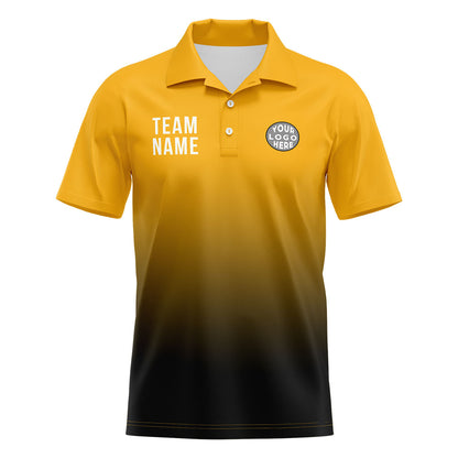 Custom Yellow Black Football Polo Shirts  Add Your Unique Logo/Name/Number