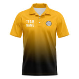 Custom Yellow Black Football Polo Shirts  Add Your Unique Logo/Name/Number