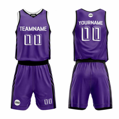 Custom Purple Basketball Jersey Uniform Suit Printed Your Logo Name Number