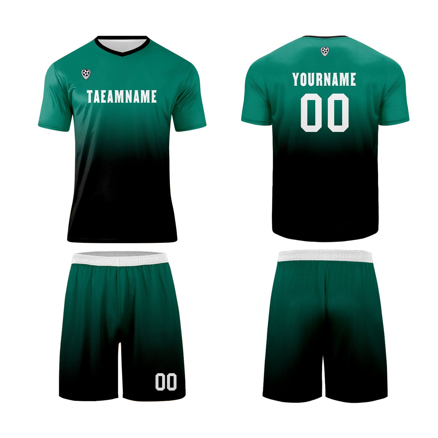 Custom Dark Green Black Uniform Jersey Kids Adults Personalized Set Jersey Shirt