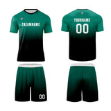 Custom Dark Green Black Uniform Jersey Kids Adults Personalized Set Jersey Shirt