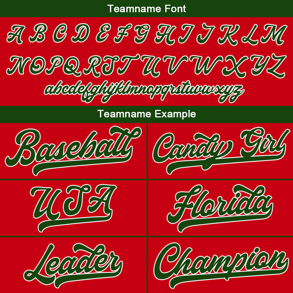Custom Baseball Jersey Stitched Design Personalized Hip Hop Baseball Shirts Red-Dark Green