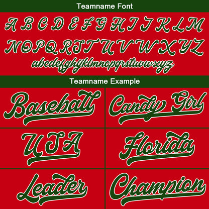 Custom Baseball Jersey Stitched Design Personalized Hip Hop Baseball Shirts Red-Dark Green