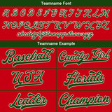 Custom Baseball Jersey Stitched Design Personalized Hip Hop Baseball Shirts Red-Dark Green