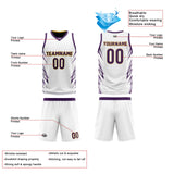 Custom White Purple Reversible Basketball Jersey Uniform Suit Printed Your Logo Name Number